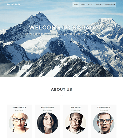 Squadfree – Free Bootstrap template for creative